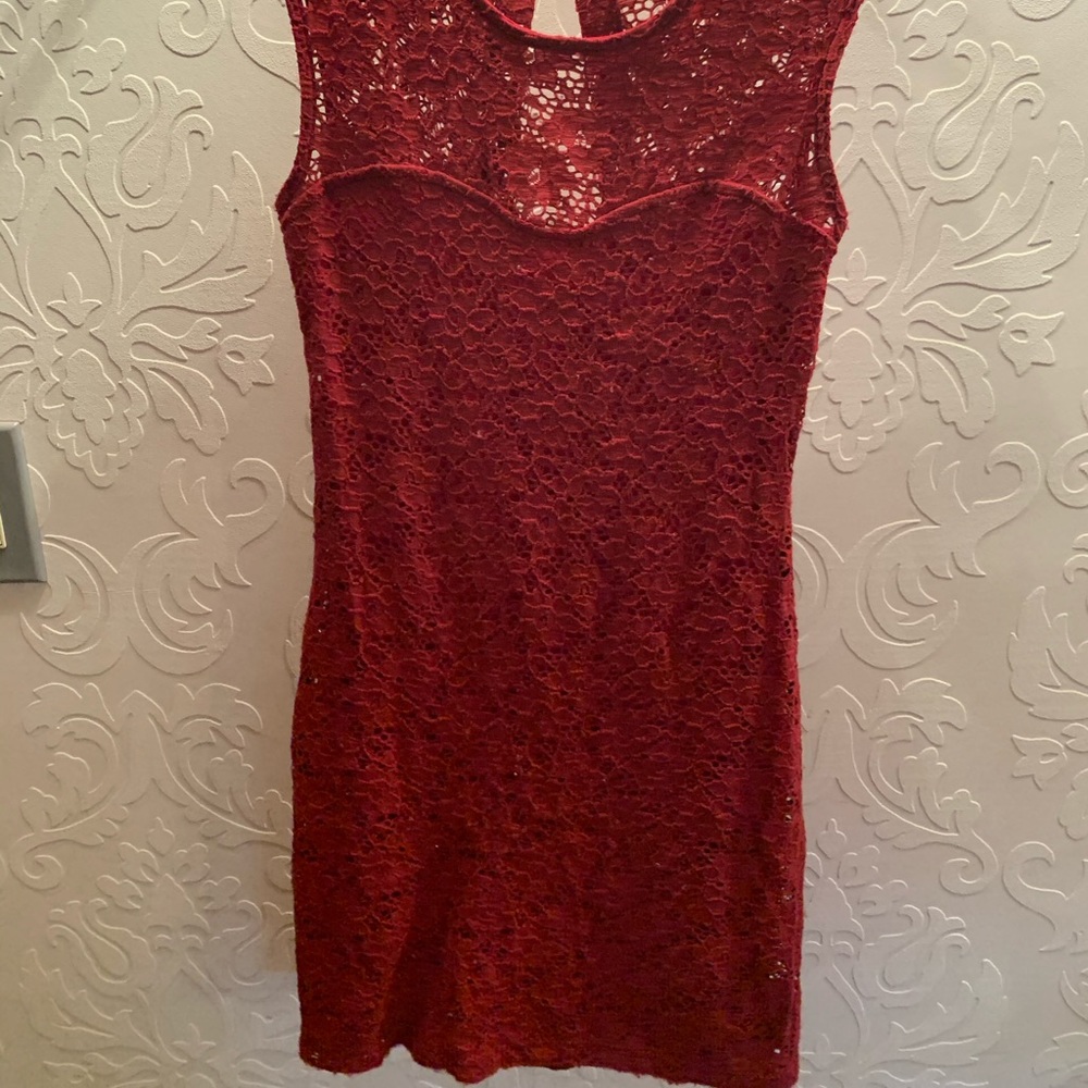 Red Bodycon Lace Dress